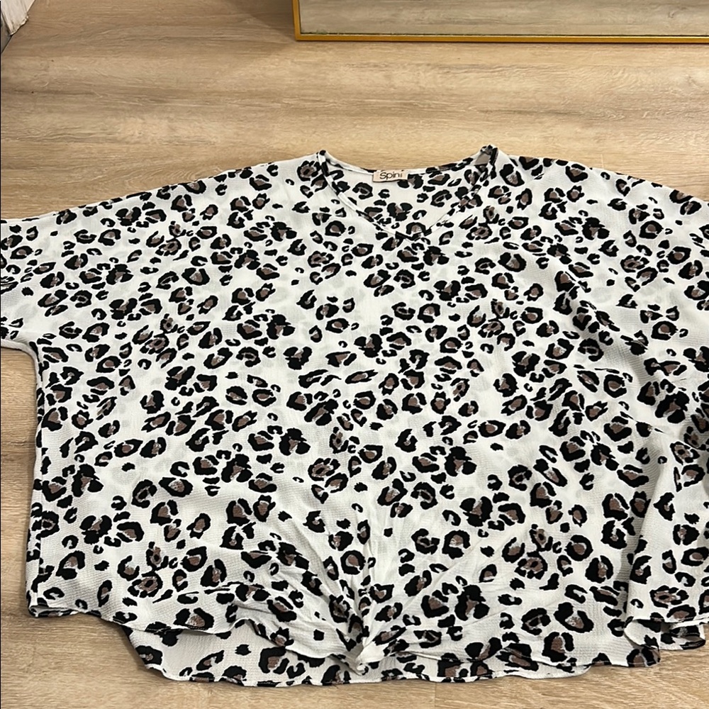 Black and White dolman Animal Print Tee